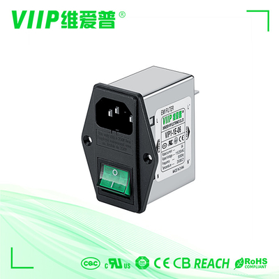 Supporto di superficie di CA 250V di EMI Filter 6A dell'incavo di IEC della cassa del metallo