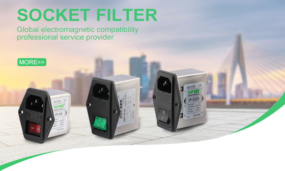 Resistenza di isolamento ≥ 100MΩ Filtro EMC EMI Filtro di presa di presa per tensione nominale 250VAC -40C-85C