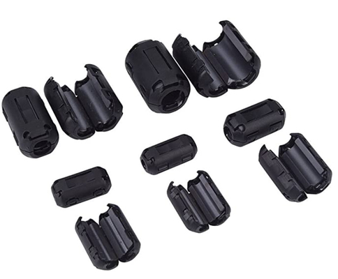 Anelli di ferrite a ripiego intorno ai cavi Diverse dimensioni Temperatura da -25°C a 80°C Facile installazione a ripiego garantita